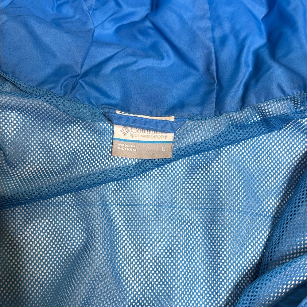 Columbia Bright Blue Packable Hooded Rain Jacket - Picture 4 of 7